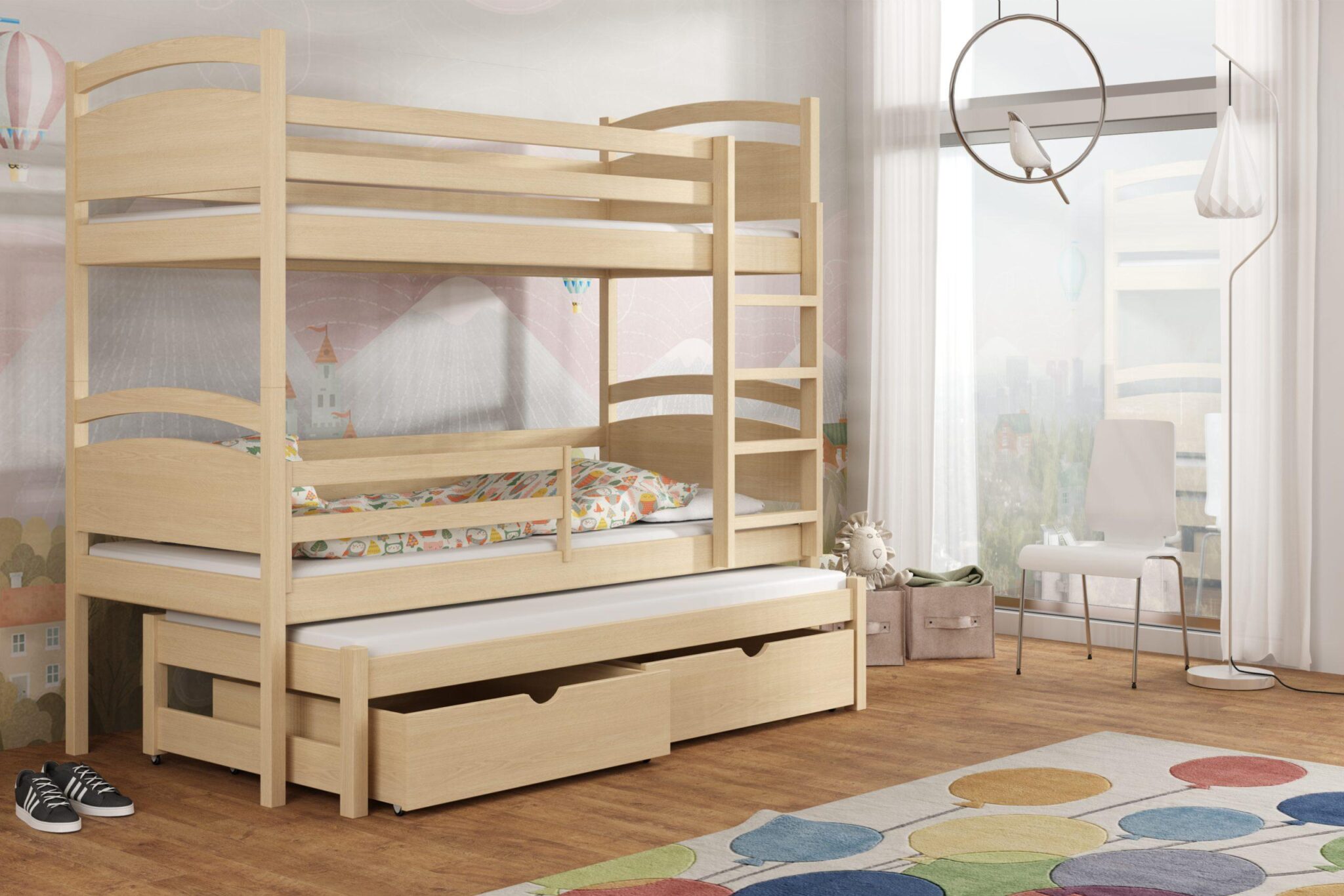 Patrové postele pro 3 osoby