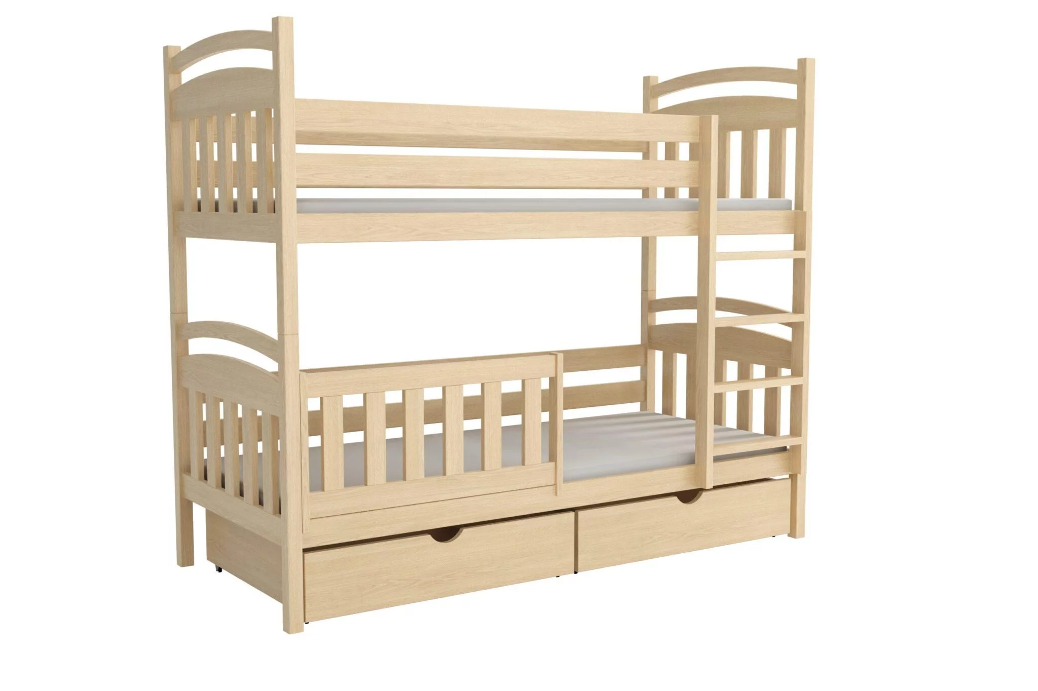 Dřevěná patrová postel PAVLA 003 90x200  cm  borovice masiv - více odstínů