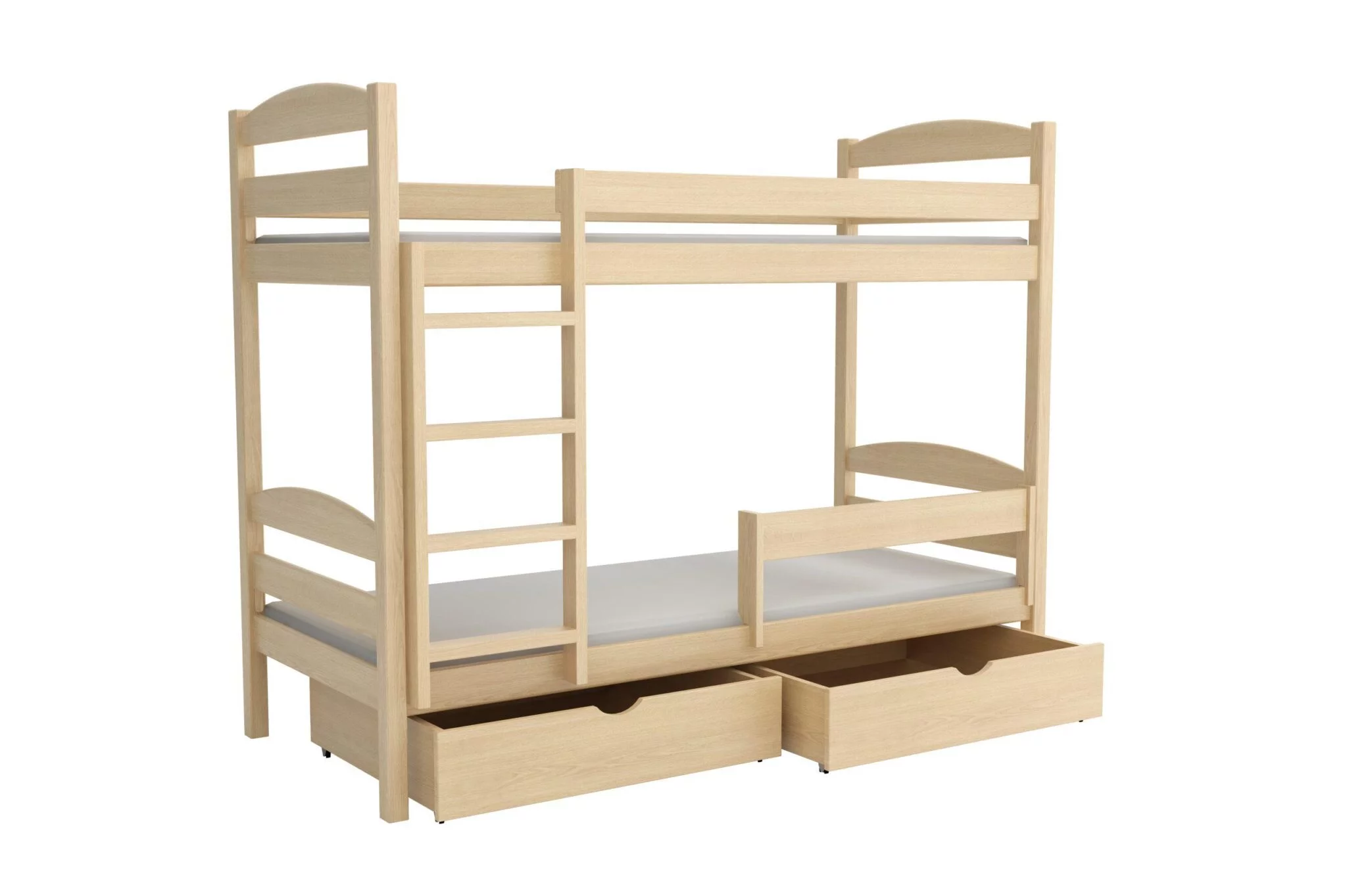 Dřevěná patrová postel PATRICIE 004 90x200  cm borovice masiv - více odstínů