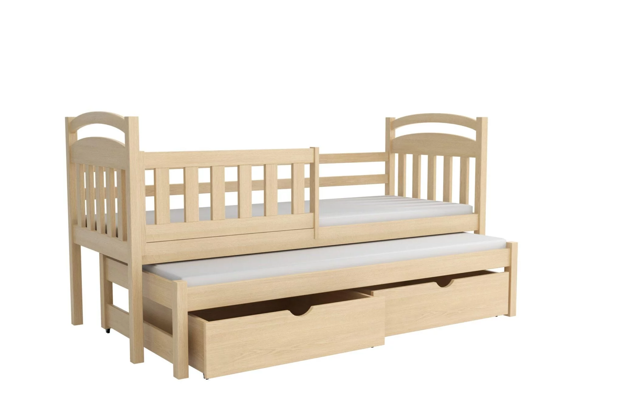 Postel VENDELÍN 008 s výsuvným lůžkem borovice masiv 80x200 cm 