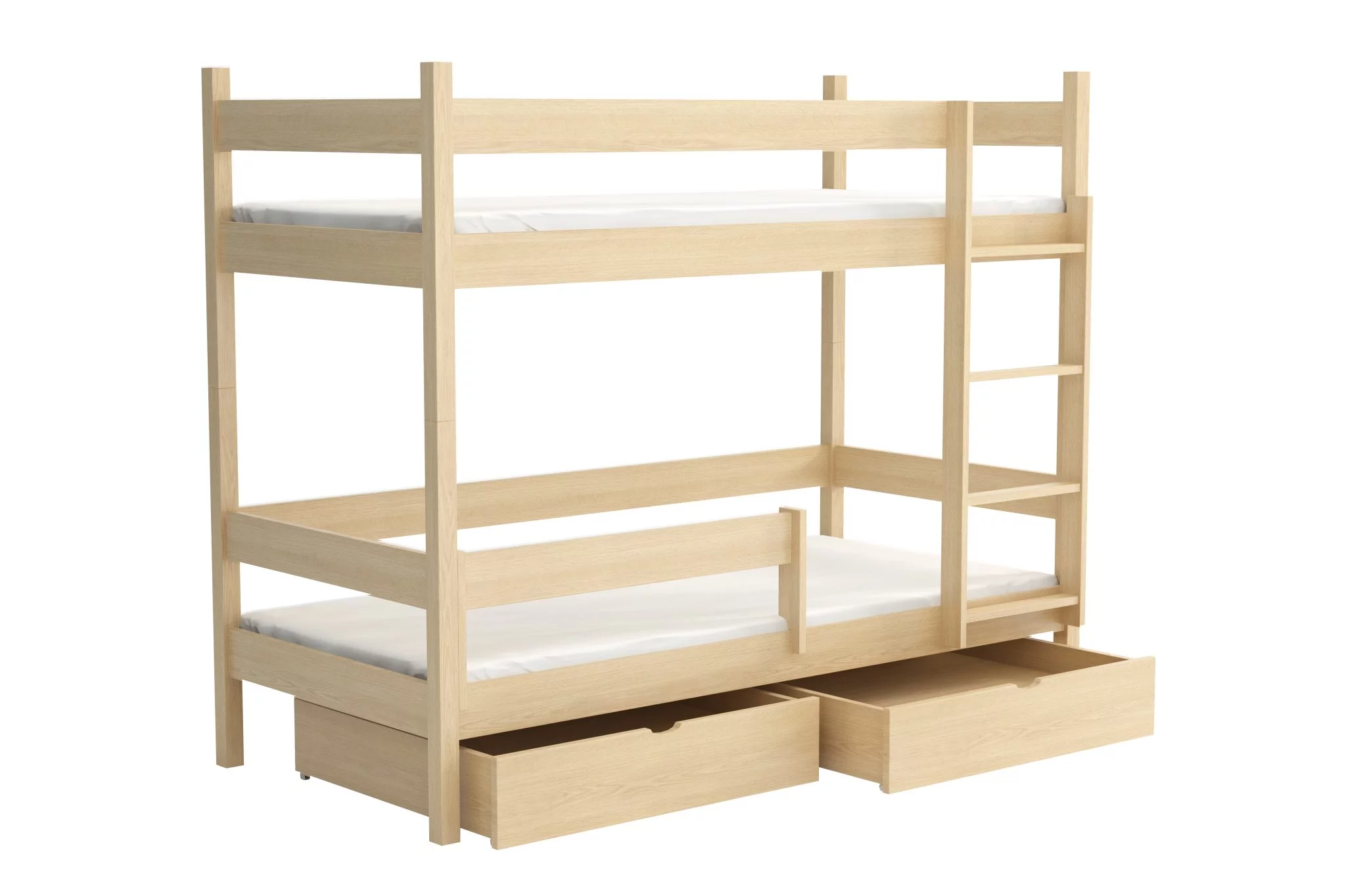 Patrová postel PETR 002 - 90x200 cm borovice masiv - více odstínů