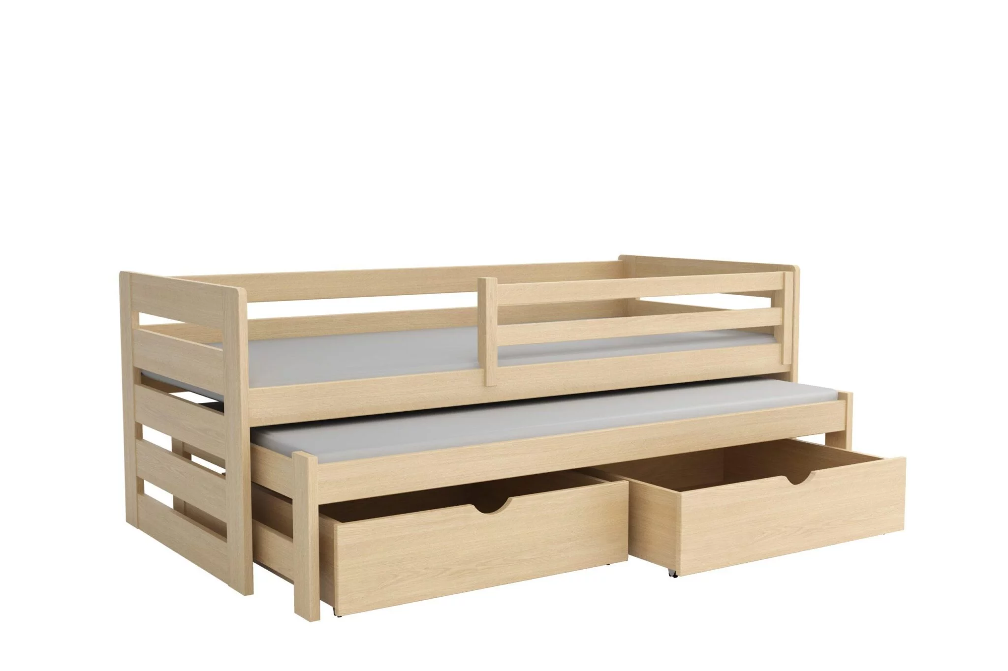 Postel VOJTA 007 s výsuvným lůžkem borovice masiv 90x190 cm