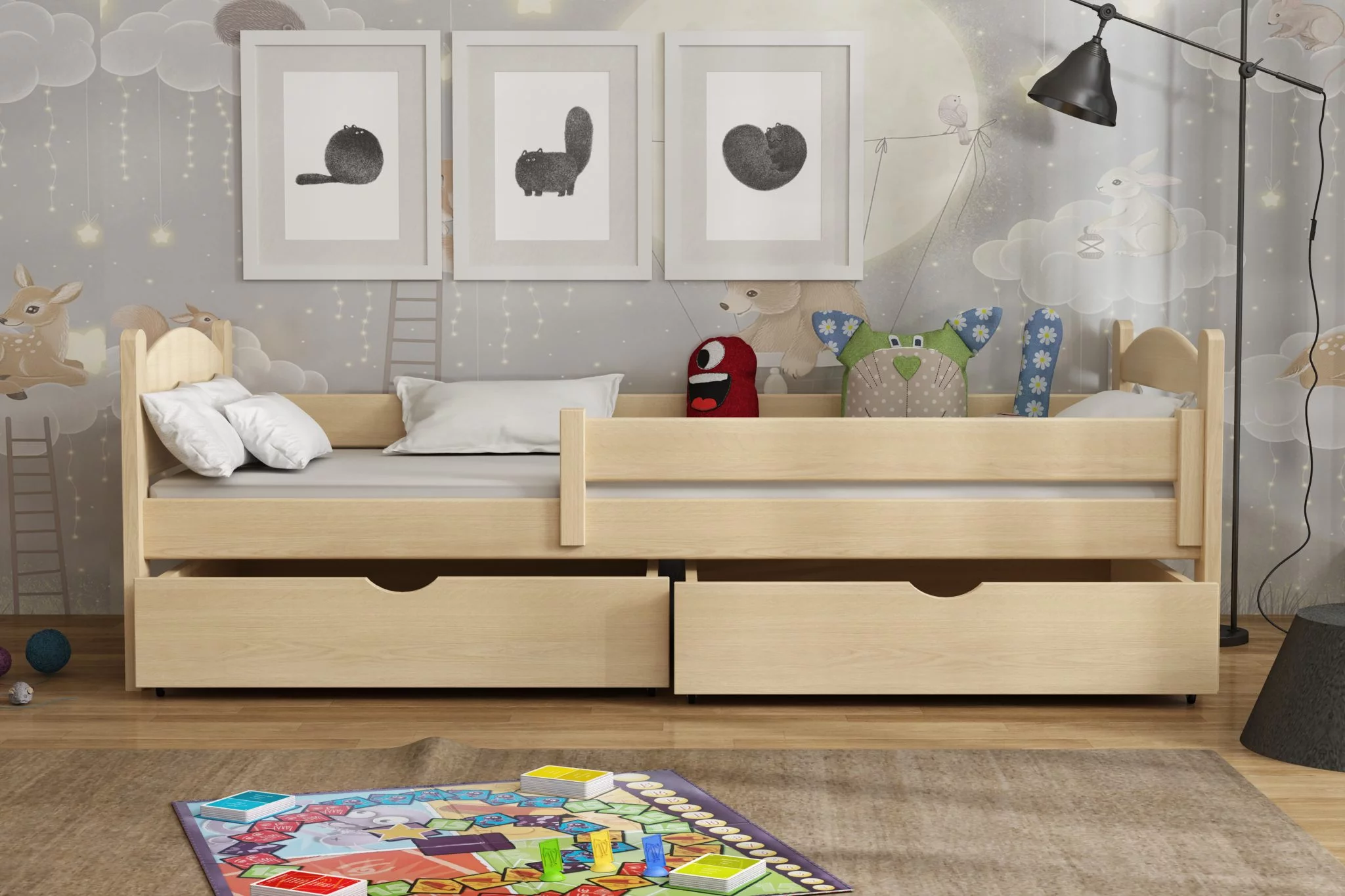 Masivní postel MATĚJ 80x200 cm s úložným prostorem