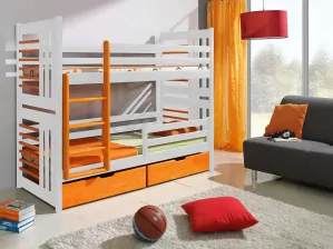 Patrová postel Roland 2 s úložným prostorem borovice masiv