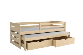 Postel VOJTA 007 s výsuvným lůžkem borovice masiv 90x200 cm 