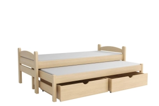 Postel VERCA 010 s výsuvným lůžkem borovice masiv 80x180 cm 