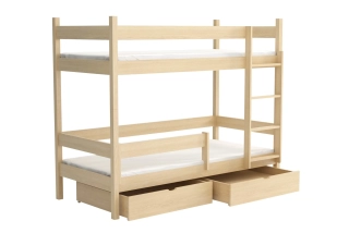 Patrová postel PETR 002 - 90x200 cm borovice masiv - více odstínů